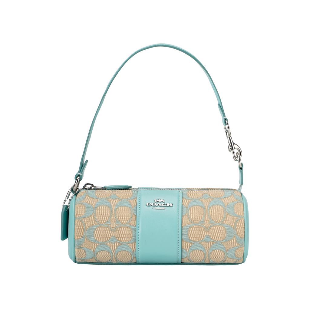 Coach CU003 Nolita Fass-Tasche Signature Jacquard Silber Weiß SVVSW
