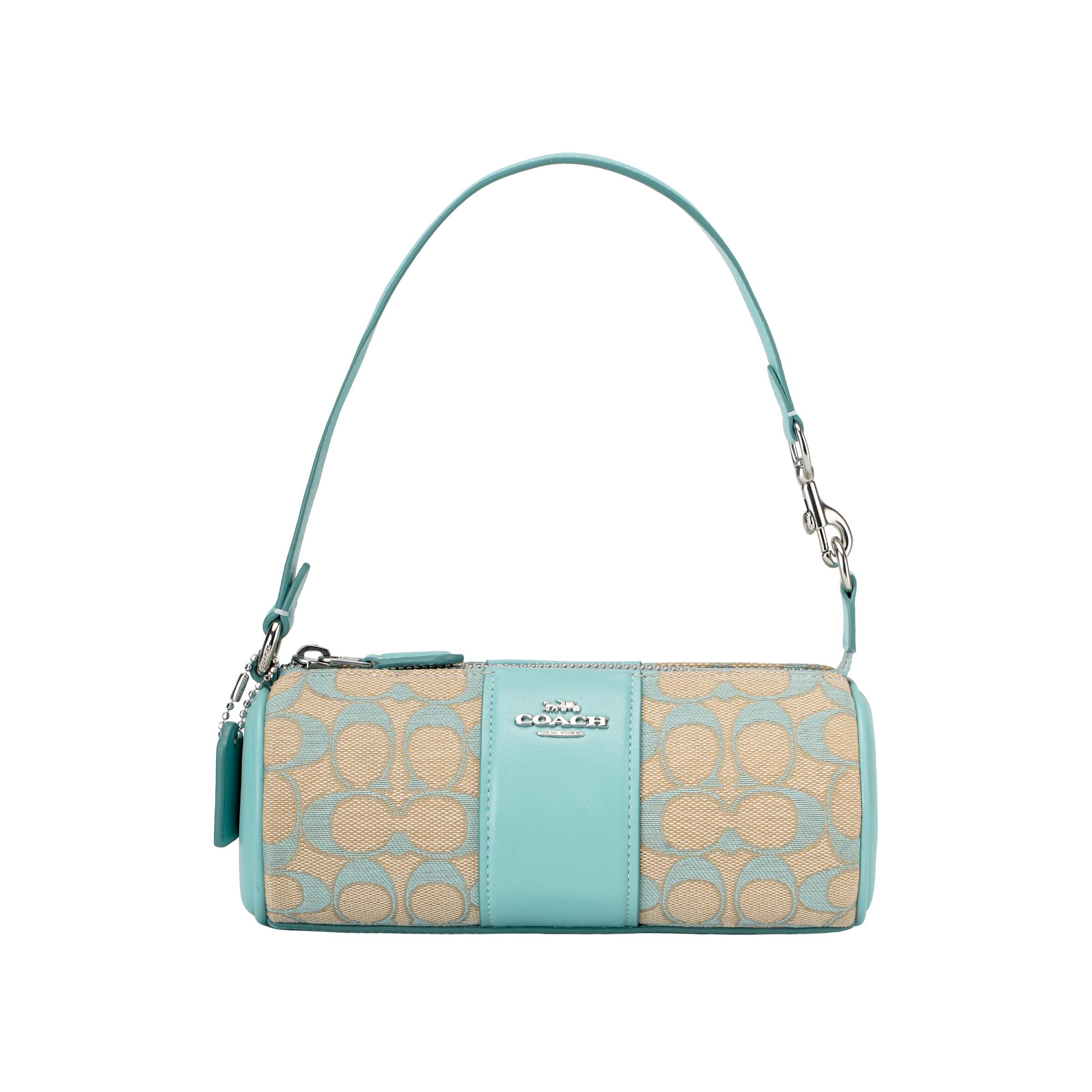 

Coach Nolita 20 Classic Monogram Zip Closure Fabric And Leather Shoulder Bag Small Women shoulder bag Green Multicolor CU003-SVVSW Basic Set (Bag+Dust Bag)