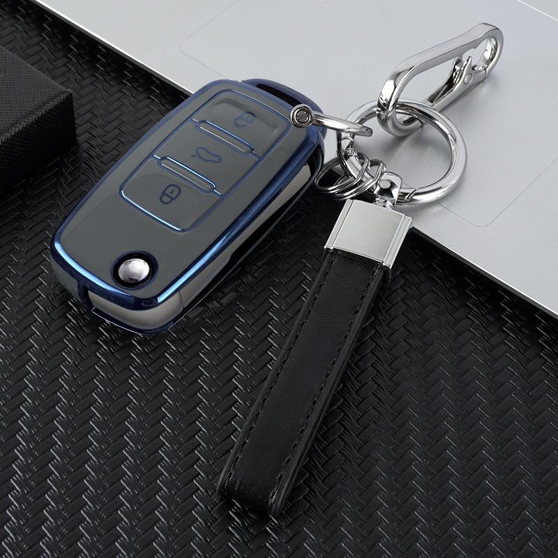 TPU Car Flip Key Cover Case Shell Protector Box Fob For Volkswagen VW Polo Bora Beetle Tiguan Passat B5 B6 B7 Golf EOS Scirocco