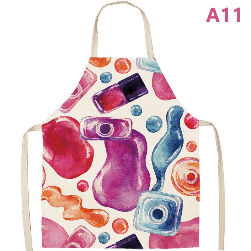 Nail Polish Flax Bib Apron Adult Women Men For Kitchen 65X53Cm Finger Manicure Tech Painting Nail Products