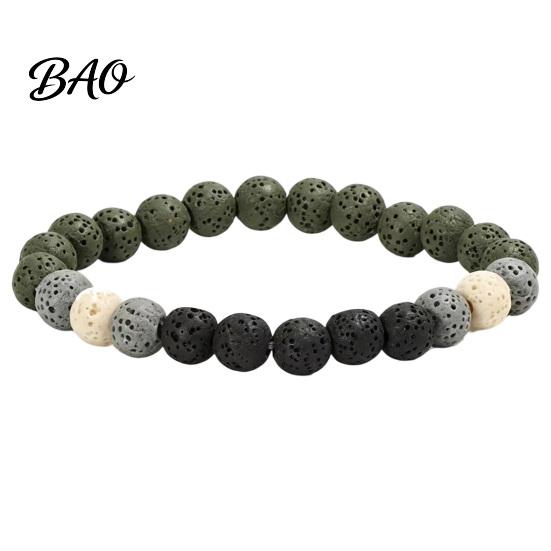 Simple Versatile Daily Accessory Obsidian Stone Bracelet for Men Women, Colorful Rock Beads Casual Travel Outfit Stackable Stretch Bracelet,