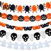 High-quality Halloween Banner 5 Pcs 10FT Banner, Spooky Spider Bat Skull Ghost Decorative Holiday Cloth Pumpkin Hanging Bunting Garland for