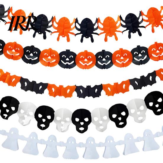High-quality Halloween Banner 5 Pcs 10FT Banner, Spooky Spider Bat Skull Ghost Decorative Holiday Cloth Pumpkin Hanging Bunting Garland for