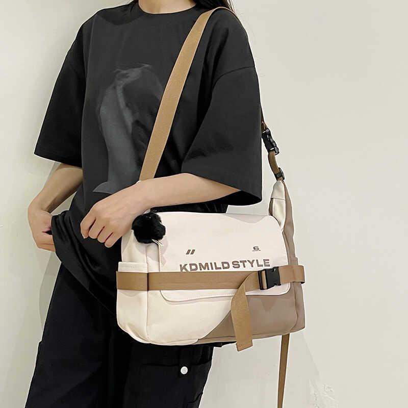 Stylish Canvas Messenger Bag Unisex Trendy Crossbody For Daily Use With Soft Polyester Material And Cozy Medium Size
