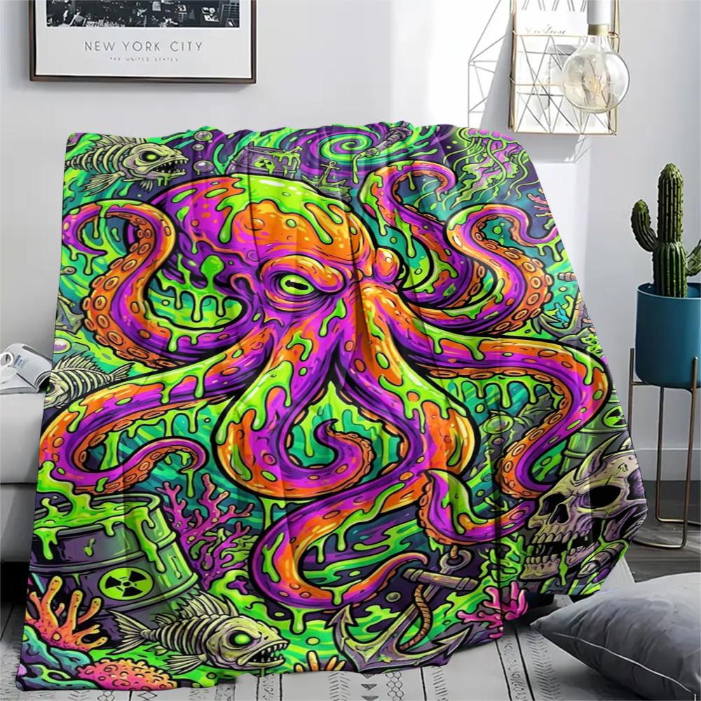 Corrosive marine organisms Print Flannel Blanket,High quality Comfortable for All Seasons,Home Decor,Warmth and Comfort,Perfect for Christmas Gifts