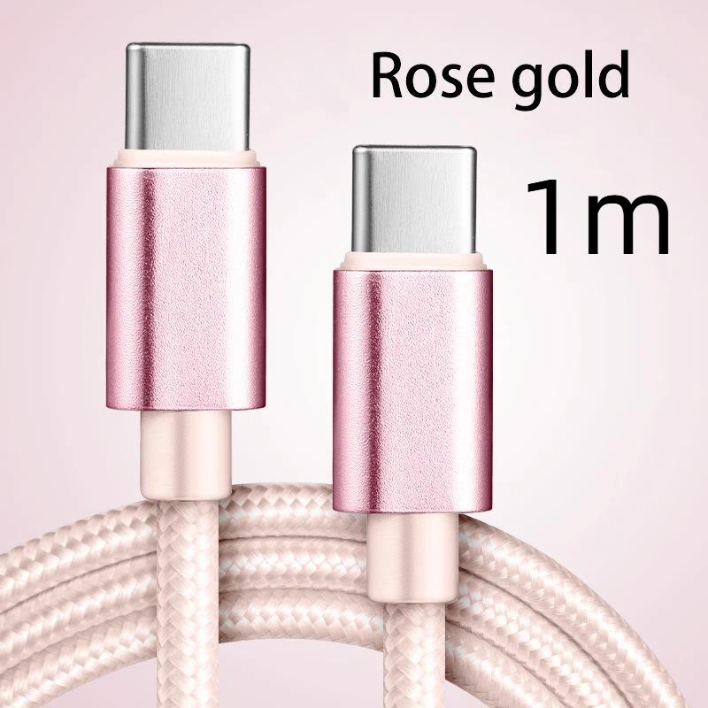 66W 5A Nylon 1/2/3Meters Usb C To Type C Fast Charging Cable For Mosr Mobile Phone Charging Cable