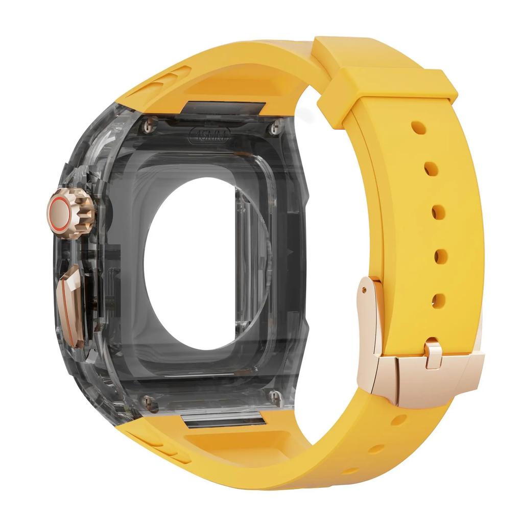 Transparent Modification Kit For Apple Watch 11/10 46mm 42mm/Ultra 2 3 49mm Series 9 8 7 6 5 SE 45mm 44mm 40 41mm Refit Mod Case
