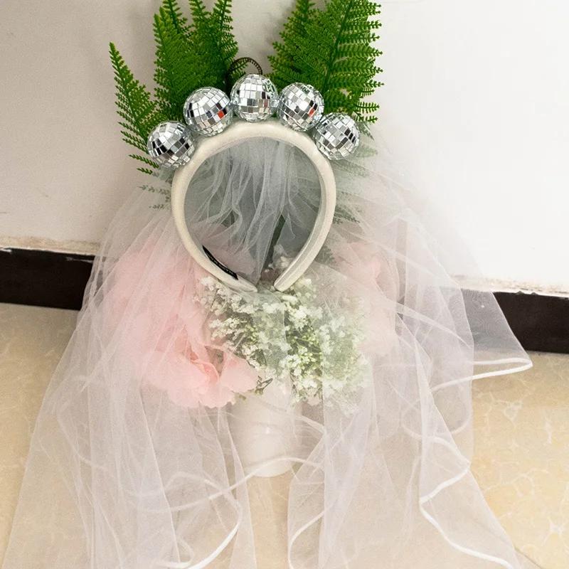 Last Disco Bachelorette Hen Party Veil Cowgirl Groovy Nash Bash Nashville Let’s Go Girls Wedding Bridal Shower Bride To Be Gift