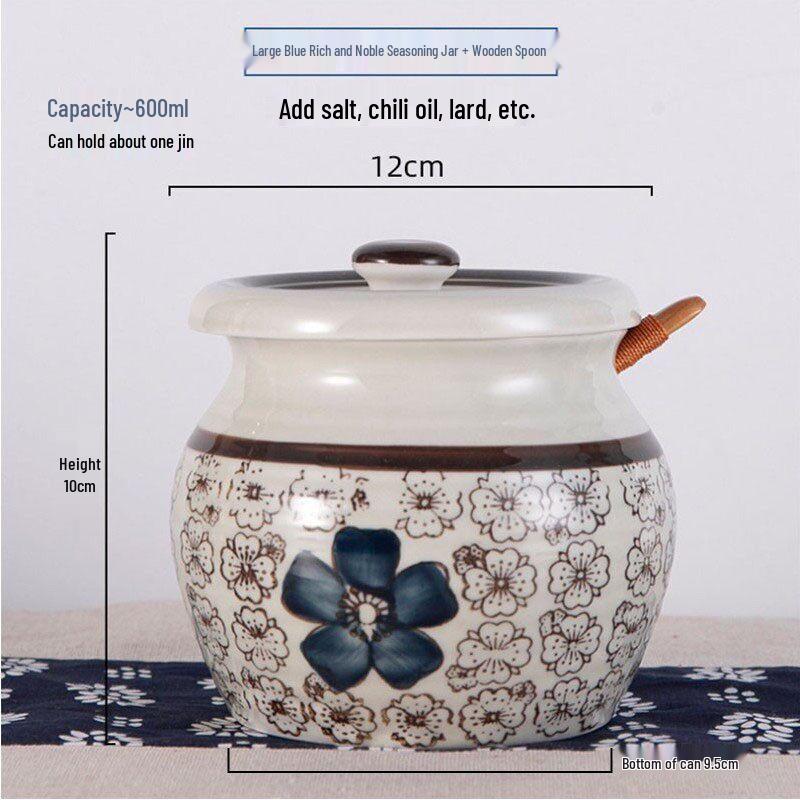 Qiwei Japanese Style Four Seasons Ceramic Seasoning Jar