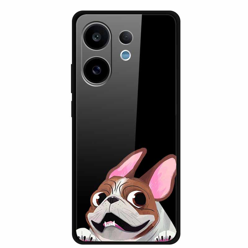 Tempered Glass Case For Vivo V60 2025 Phone Case 6.77" Cartoon Cats Hard Back Cover Soft Bumper For Vivo V60 5G Case V 60 Fundas