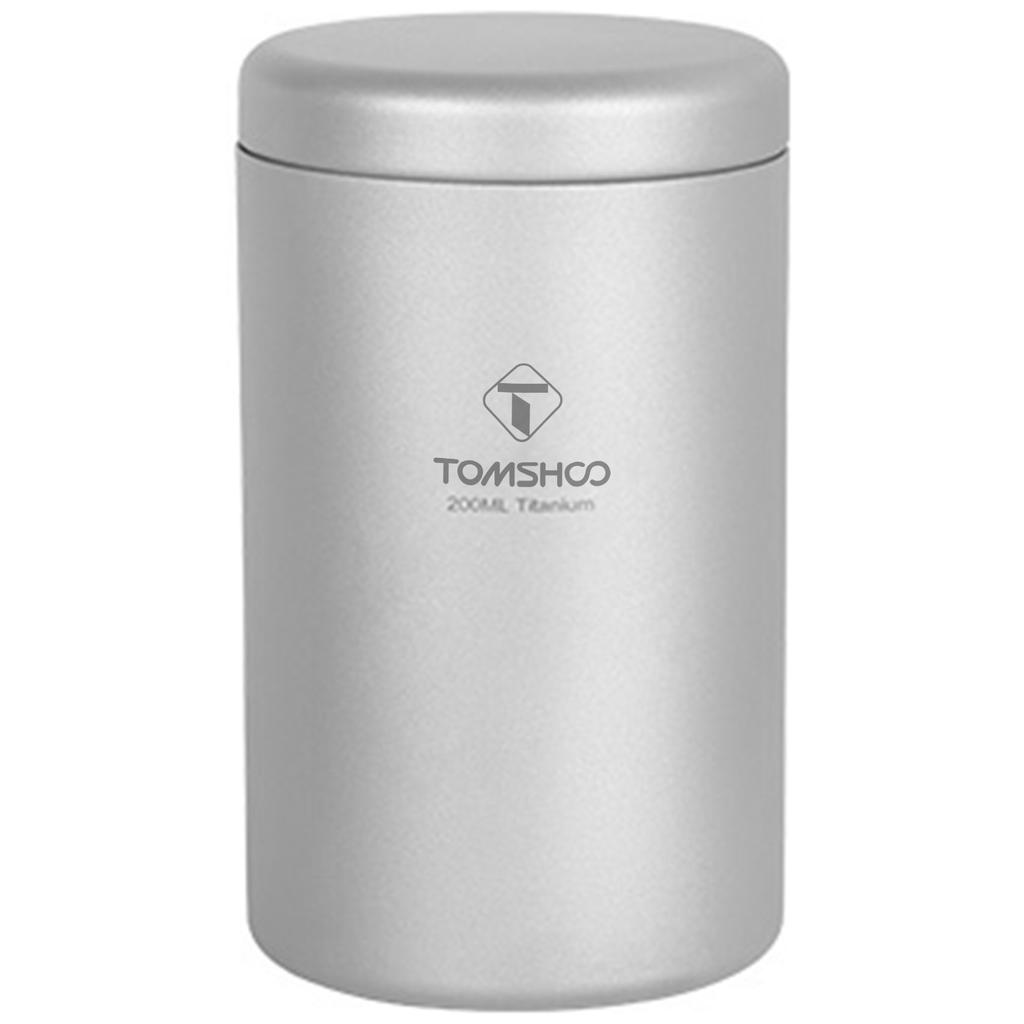 TOMSHOO Teedose, 35 ml/80 ml/120 ml/200 ml, leichte Titan-Tee-Aufbewahrungsdose für Kaffee