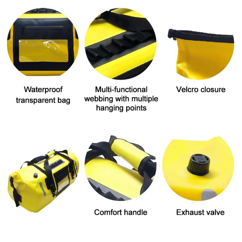 48L& 66L Motorcycle Bag Waterproof Reflective Tail Duffle Bag Skiing Hiking Camping Boating Riding Fishing Outdoor Luggage