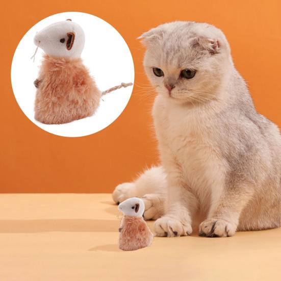 

Plush Cat Toy Interactive Training Chew Toy Bite-Resistant Unique Mouse Shape Cat Toy with Catnip Teeth Cleaning Emotional Soothing Pet Toy