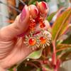 Bohemian Goldplated Quartz Sun Earrings For Women Summer Accessories