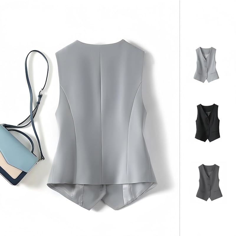 [billevan] vest ladies Single item office clothes office interview Fashionable Dress slimmer woman sleeveless gilet commute recruitment (JP, alphabet,