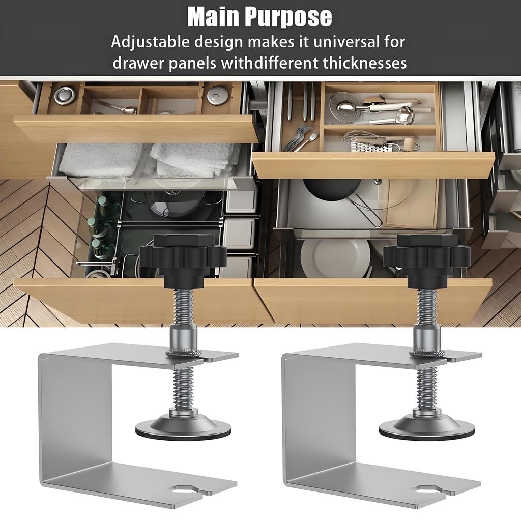 4-Pack Stainless Steel Drawer Clamps, Heavy-Duty Adjustable Installation Jig for Cabinet & Furniture Assembly