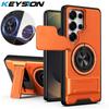 KEYSION Magnetic Phone Case for Samsung Galaxy S25 S26 Ultra S26+ S25 FE Slide Camera Protection Upright Kickstand Ring Shockproof Cover