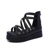 New Slope Heel Sponge and Cross-strap Roman Sandals