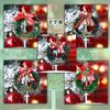 10pcs Christmas Cake Decoration Card Grass Circle Leaves Sika Deer Christmas Tree Gift Package Birthday Baking Dessert Counter Flag