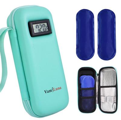 Insulin Cooler Travel Case with Temperature Display & 2 Ice Packs, Diabetic Medicine Cooling Bag