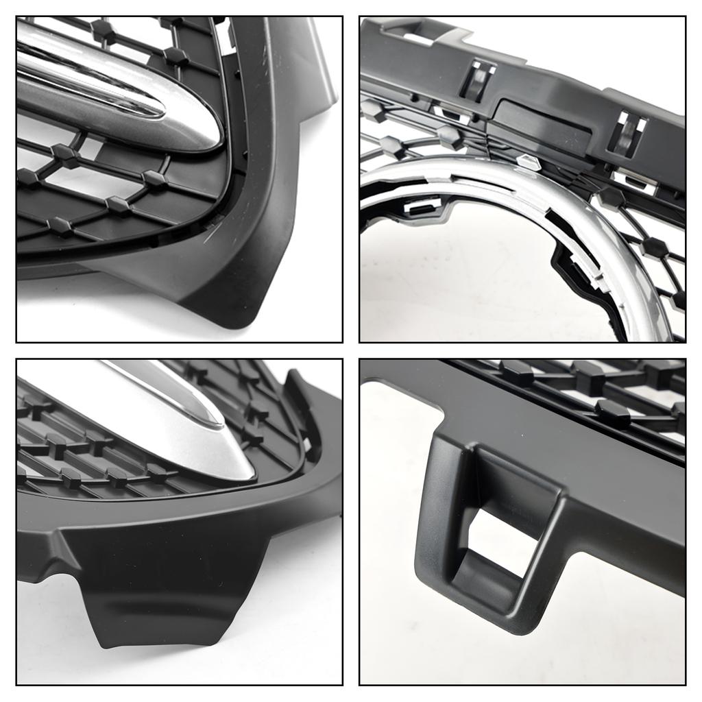 Diamond Front Bumper Grill Grille Fit Benz A-Class W177 2019-2023 Black