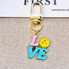 Pickleball Bag Tag Keyring Hot Selling English Pickball Pendant For Party Hoilday Handbag Birthday Gift Car Keychain Accessories