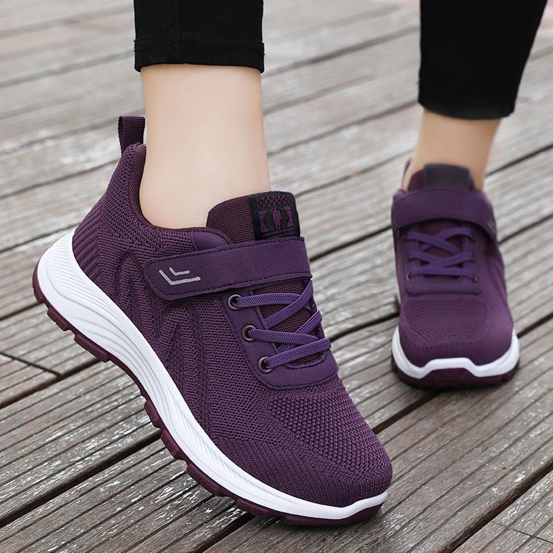 Shoes women's walking shoes middle-aged and elderly mother shoes Velcro casual shoes breathable and non-smelly feet mesh shoes versatile single shoes