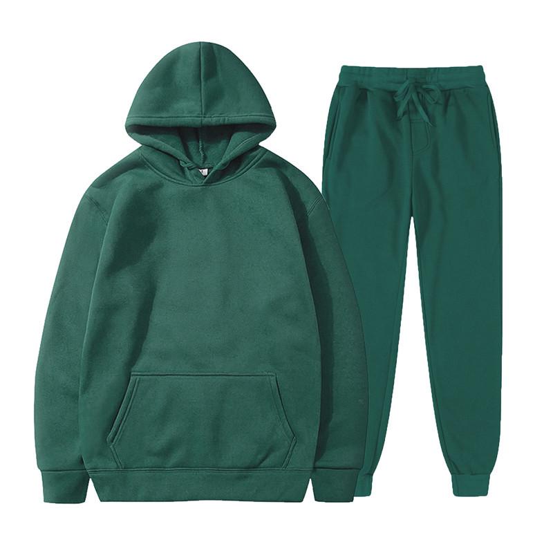 Unisex Fleece-Lined Thick Hooded Jacket - Solid Color, Trendy Autumn/Winter Style, Custom Logo Printing