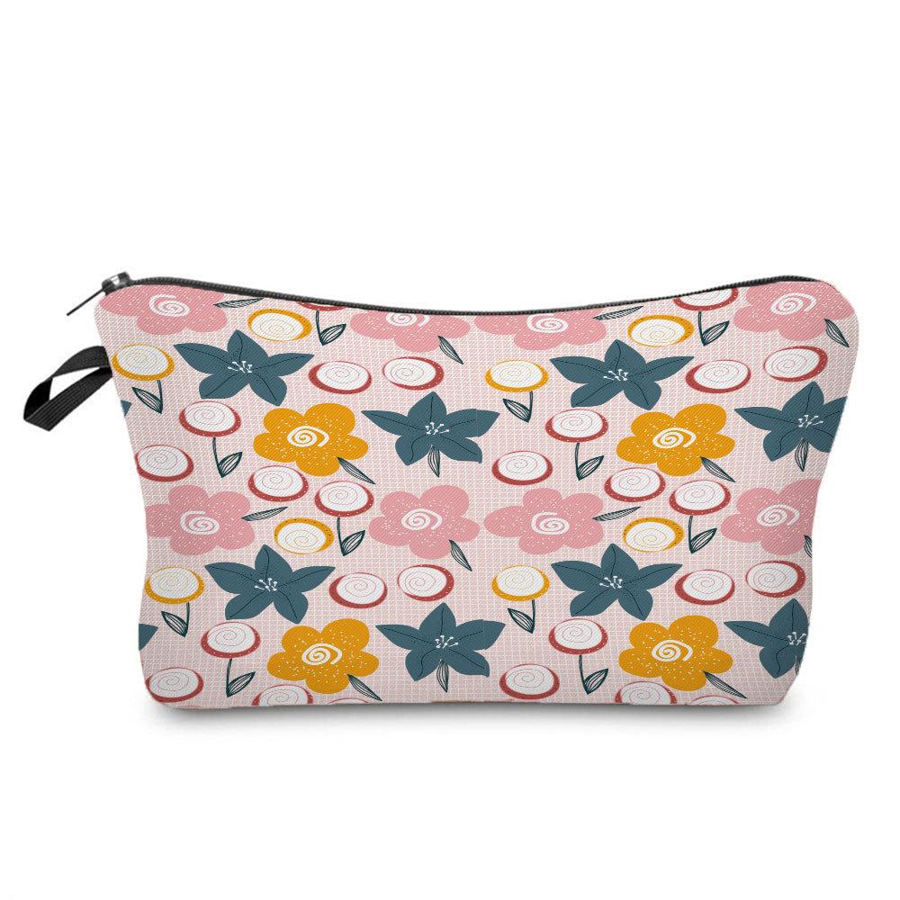 Women Flower Print Cosmetic Bag Toiletries Organize Travel Storage Case 6680