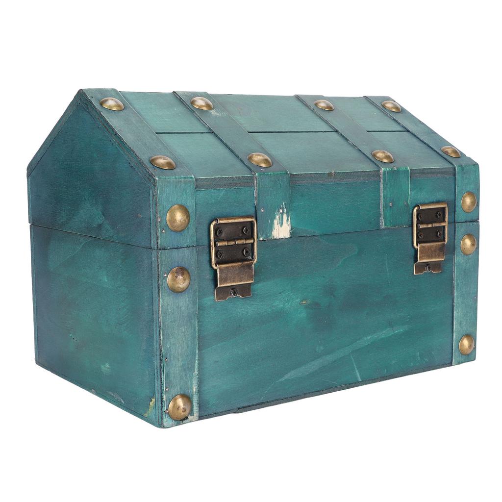 Treasure Chest Storage Box with Combination Lock Handcraft Exquisite Wood Treasure Box for Jewelry