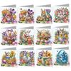 12 Packs DIY Diamond Painting Greeting Card Kit Diamond Art Painting Greeting Cards for Christmas Birthday Easter Holiday