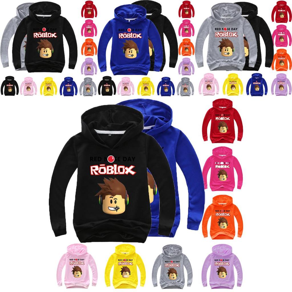 Nose Roblox Red Childrens Cartoon Print Hoodie Sweater Long Sleeve Tops