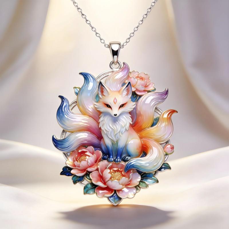 Collier Pendentif Guanyin en Alliage de Zinc Fait Main avec Base Lotus Design Relief Floral Souvenir de Voyage pour Femmes Hommes