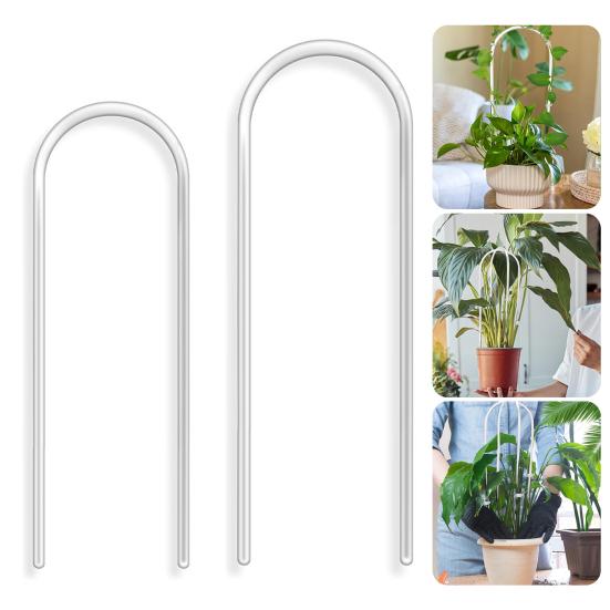 2 stk U-formet akryl planteespalier Klar plantestøtte med vridningsbånd Klatreplanter espalier for små stueplanter Ivy Monstera