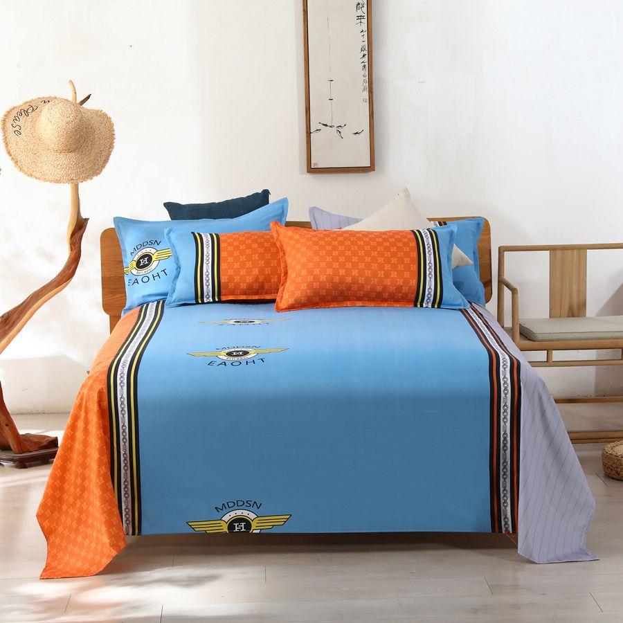 Printed Simple Bed Sheet Dormitory Pure Washed Cotton Single Double Bed Skin-friendly Comfortable Bed Sheet