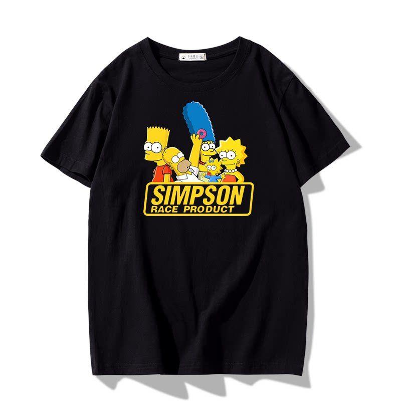 Fashion Disney Cartoon Simpson Oversized Tshirt Summer Blouses Ladies Unisex White Tees Tops Short Sleeve Blouses Women YK Tshirt