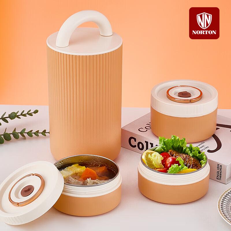 NORTON 3-Layer Insulated Stainless Steel Bento Box