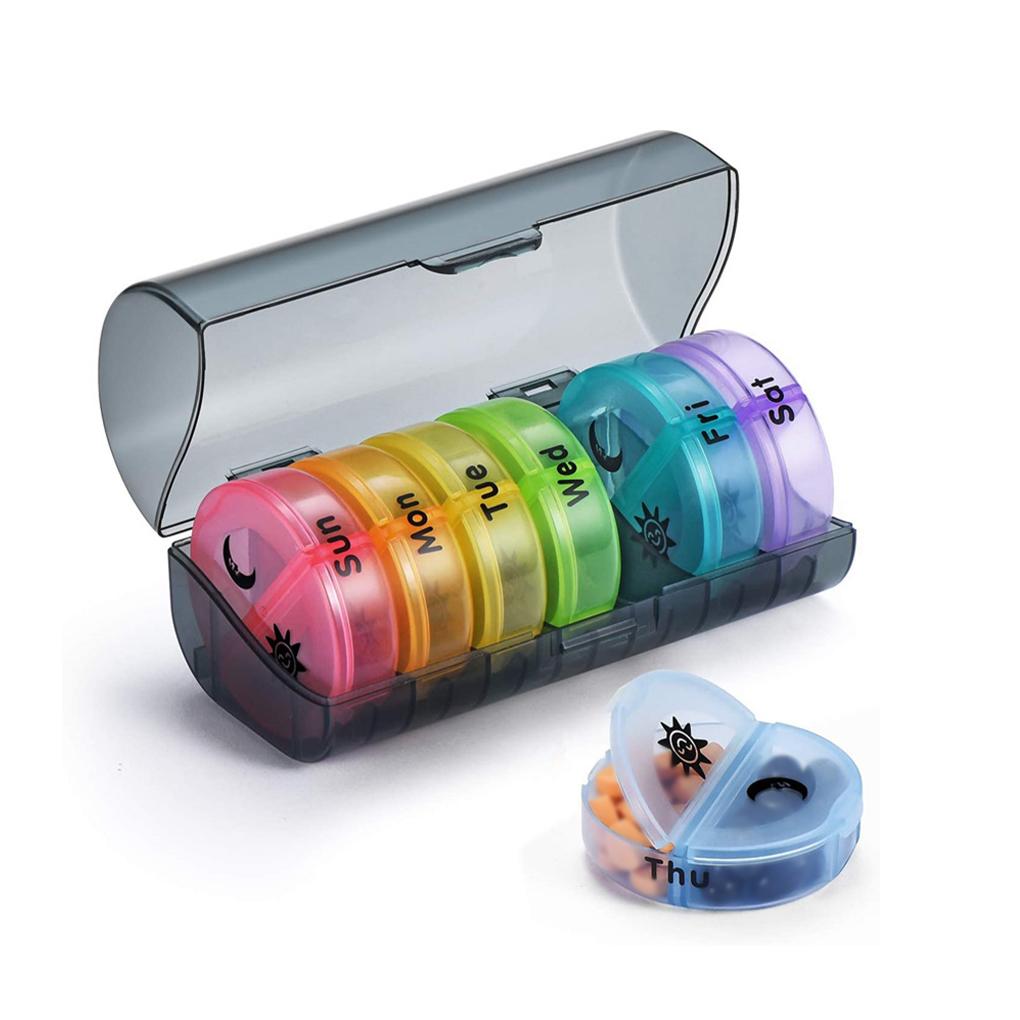 

Контейнер для таблеток, переносной футляр для хранения, пыленепроницаемый, влагостойкий держатель, маркировка, многоразовый органайзер с крышкой