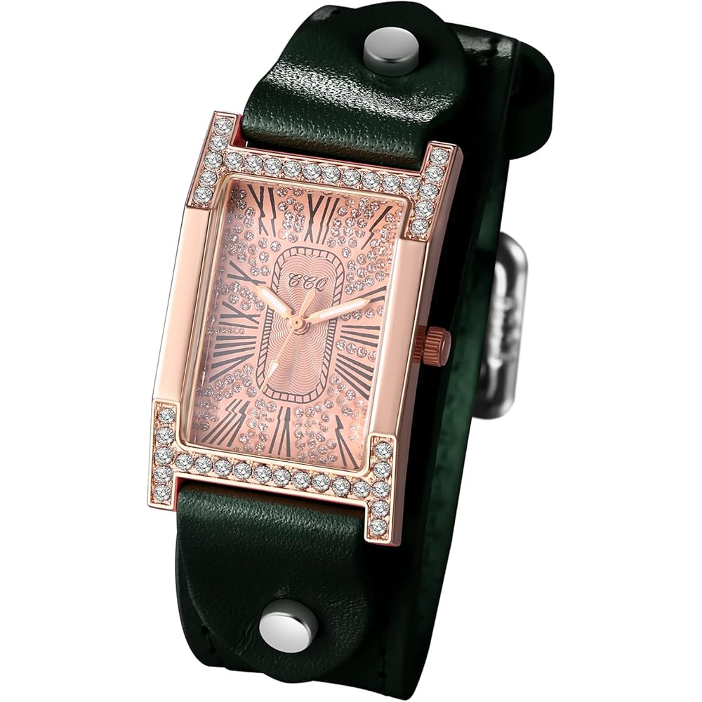 Women s Antique Square Watch with Leather Strap Analog Waterproof Casual Business Fashion Accessory