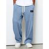 Herren Frühlings Herbst Hängende Gerade Bein Jogginghose Weites Bein Sport Freizeit Hose Modisch Bequem Vielseitige Hose