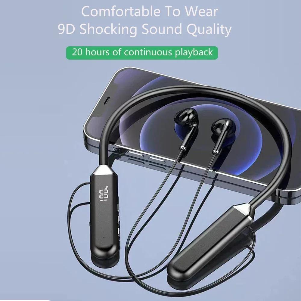 Xiaomi Wireless Neckband Earphones Bluetooth 5.2 Headphones Gaming Power Display Headset TWS Earbuds Sport  Headset With Mic