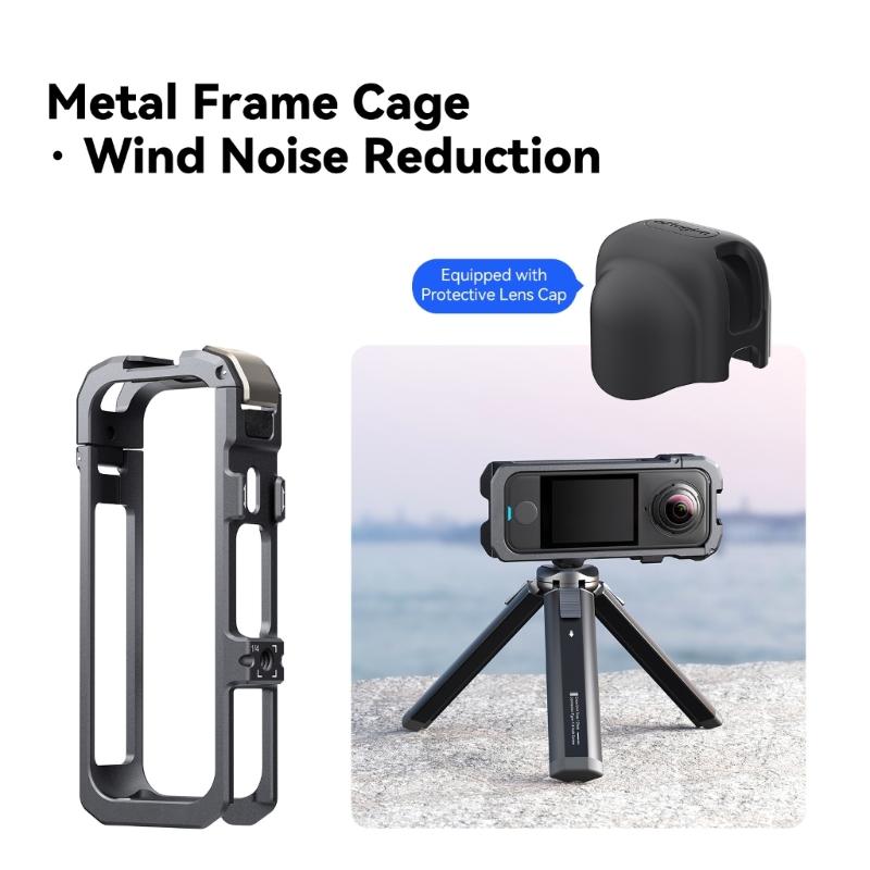Quick Release Cage For X4 Air Action Camera Mount With Cold Shoe Full Protective Frame Case Accessories