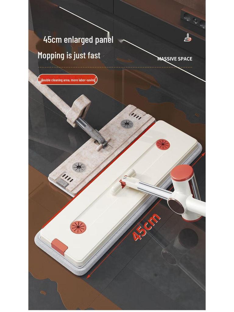 2025 Hands-Free Thickened Flat Mop - Effortless Wet & Dry Cleaning with High Water Absorption