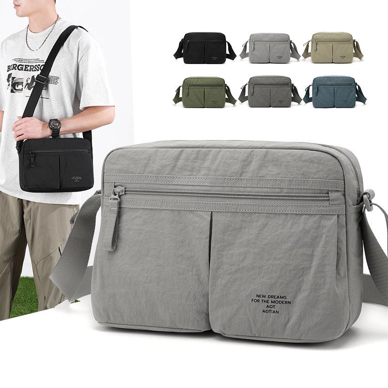 Solid Color Shoulder Bag Multi-compartment Crossbody Bag