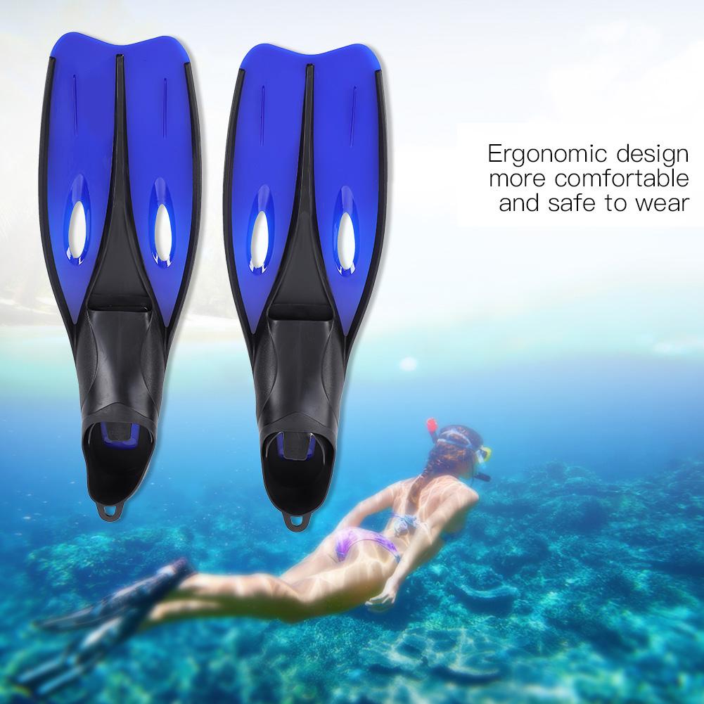 TUO Profesionální potápěčské ploutve Odolné PP & TPR Dlouhé ploutve Potápěčský tréninkový doplněk Modré M