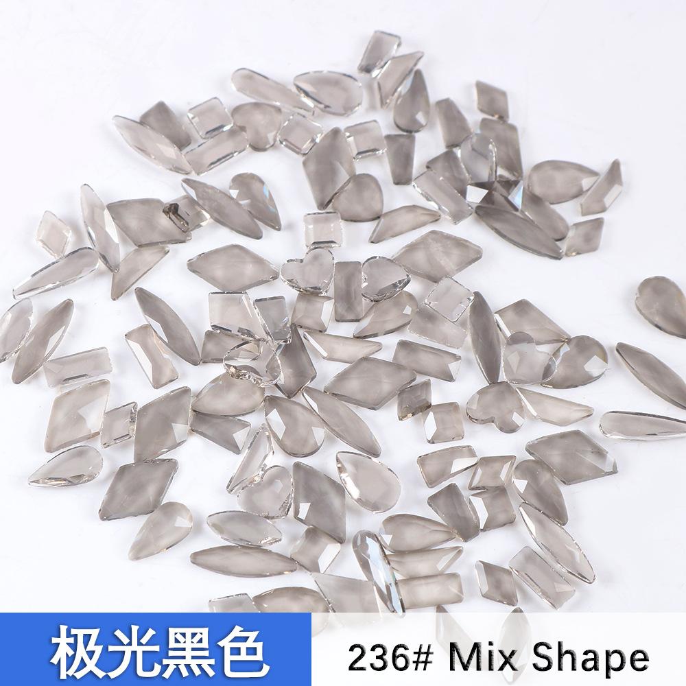 Nail Art Aurora Diamond, Warm Elf With The Same Champagne Flat Bottom Special-Shaped Diamond Mixed With 100 Internet Celebrity Nail Art Diamonds