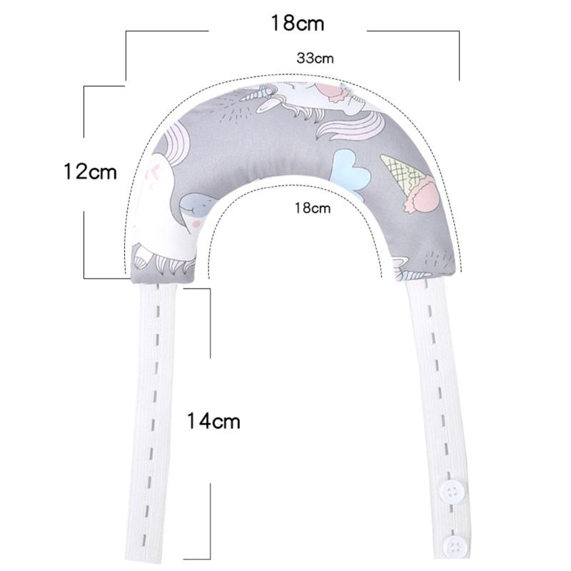Baby Pillow with Ergonomic Neck Support Breathable Cotton Pillow with Cartoon Pattern for Newborns Infant