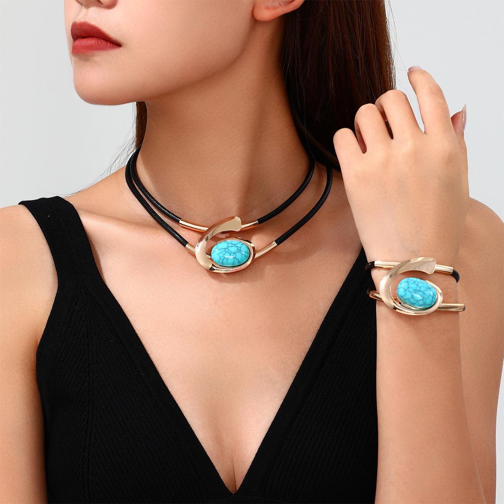 Spiral Snail Acrylic Jewelry Set Ladies Necklace Bracelet Combination