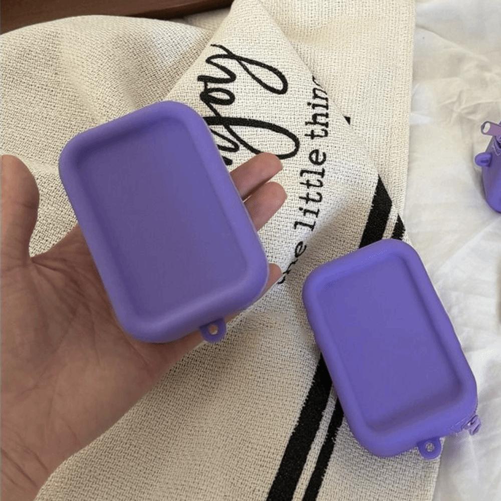 Münzbörse Multifunktionale Aufbewahrungstasche Rechteck Kleine Artikeltasche Lässig Silikon Kosmetiktasche Herren