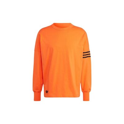 Originals Neuclassics Three Stripe Decorative Crew Neck Pullover Long Sleeve T-Shirt Men Tops Orange IM2098